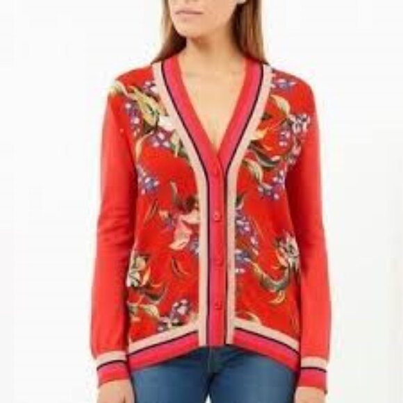 Aldomartins Coral Floral Cardigan M - Picture 3 of 4